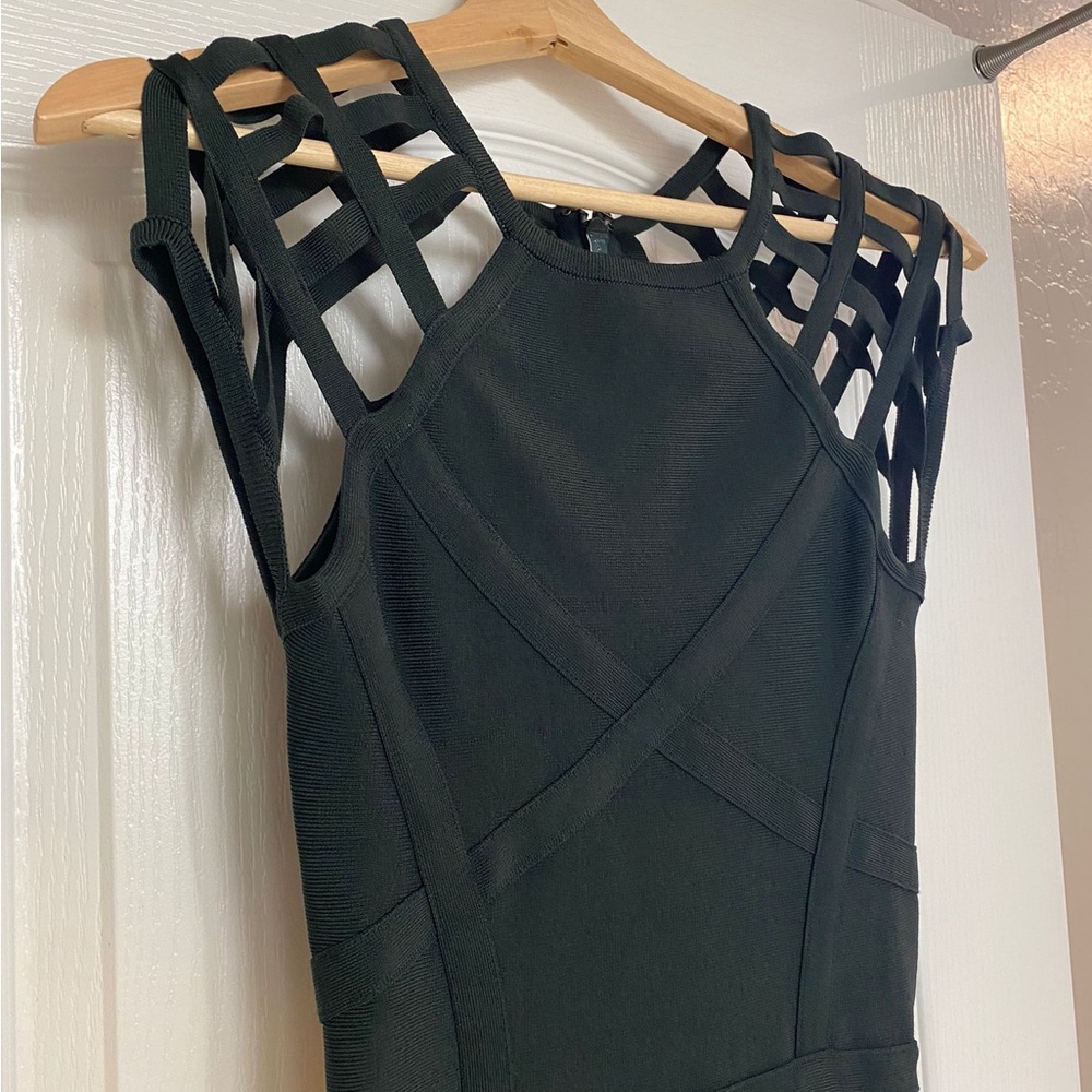 Bebe Dark Olive bandage dress.